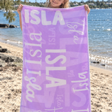 Name Collage Personalized Beach Towel