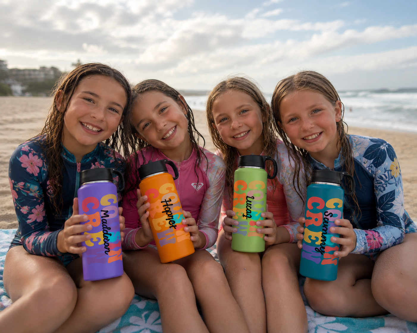 Matching Cousin Crew drink bottle for the cousins - The Custom Co