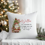 Custom kids cushion Snuggle Down Tight design, Christmas décor.
