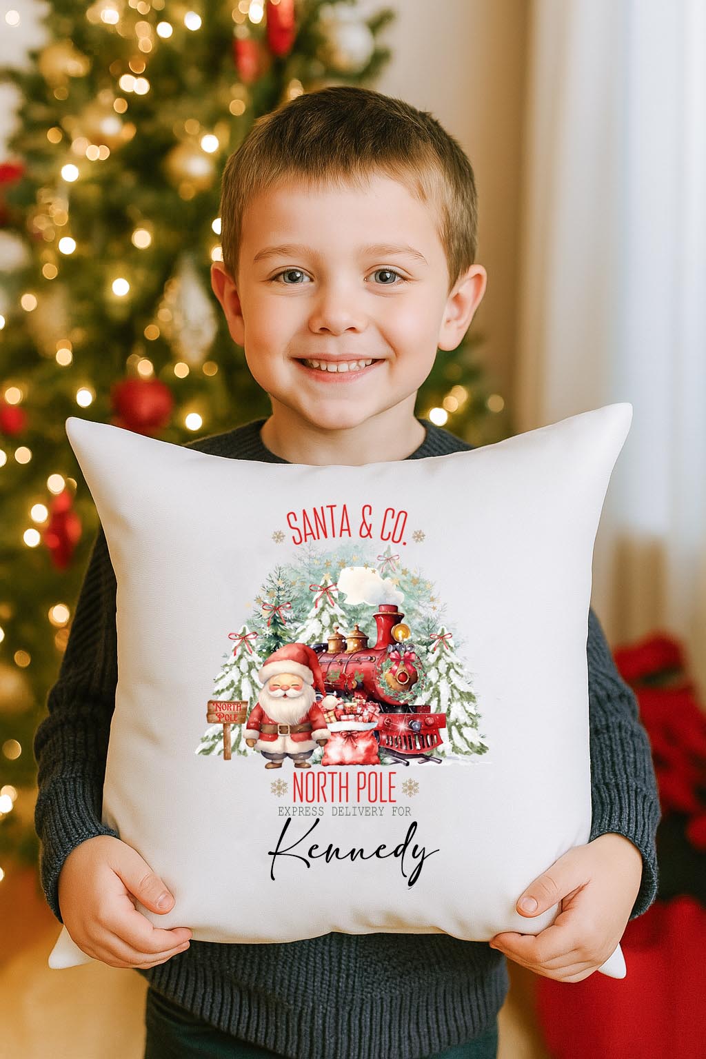 kids cushion Express Delivery with name, festive holiday décor