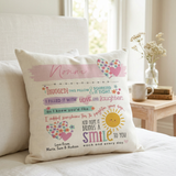 Floral Hugs Cushion with Insert — Personalised Mother's Day Gift