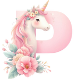 Unicorn Initial Enamel Mug