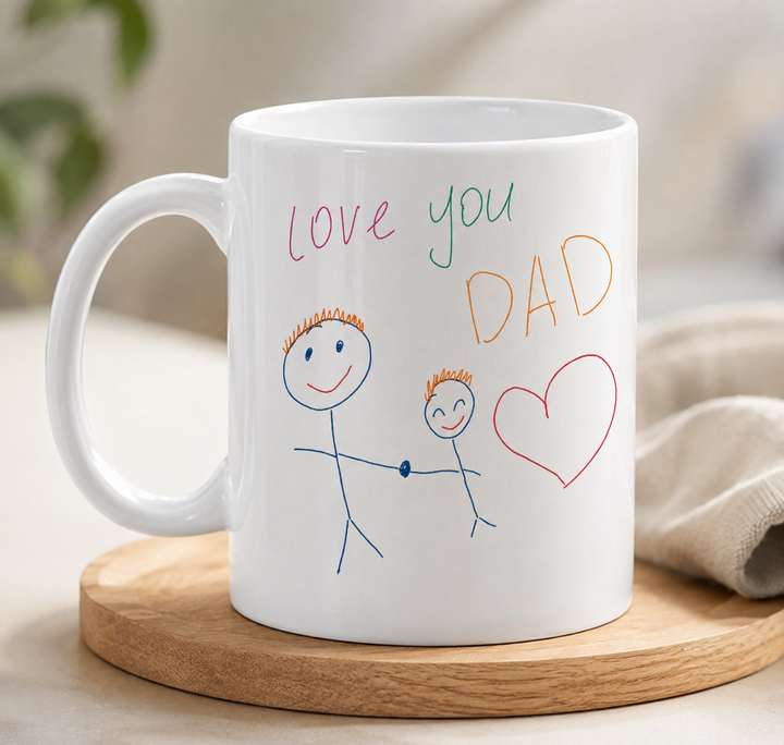 Personalised Dad Mug with Kids Artwork