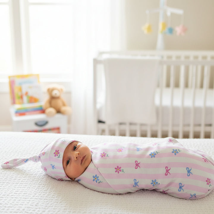 Bows &amp; Daisies Swaddle Set (Non-Personalised)