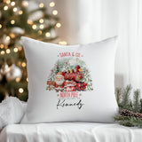 Custom Christmas cushion Express Delivery North Pole design for kids.