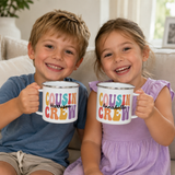 Cousin Crew personalised enamel mug with custom names - The Custom Co