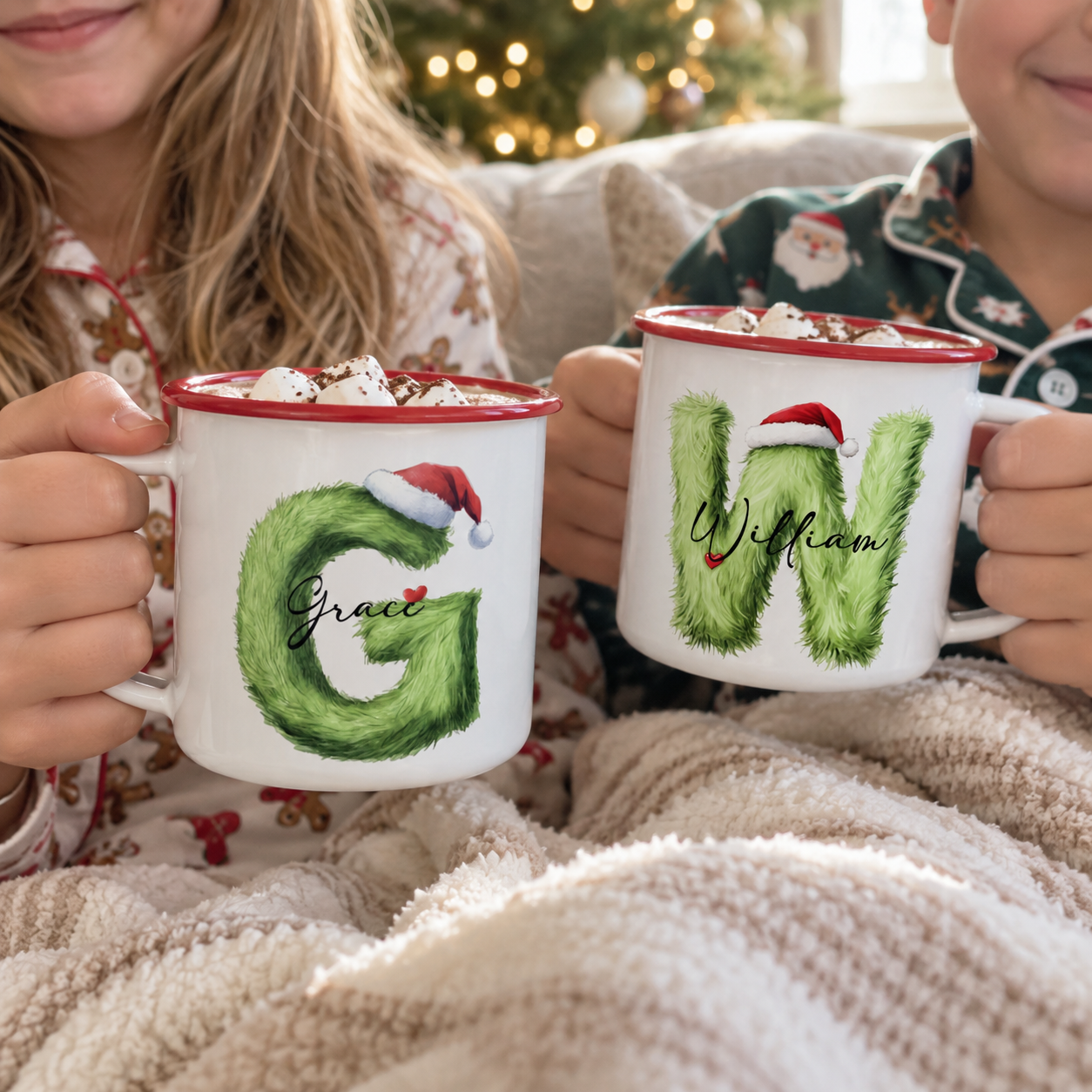 Mean Green Monogram Enamel Mug