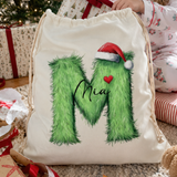 Mean Green Monogram Santa Sack