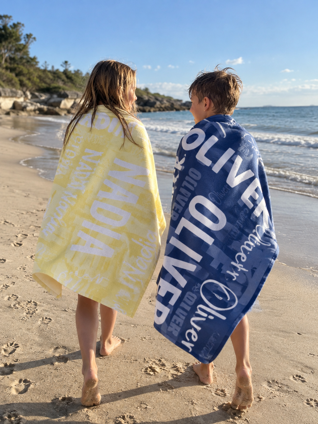Name Collage Personalised Beach Towel | Custom Name Towel – The Custom Co