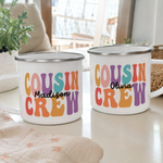 Cousin Crew enamel mug as a Christmas gift for the cousins