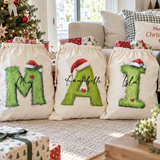 Mean Green Monogram Santa Sack