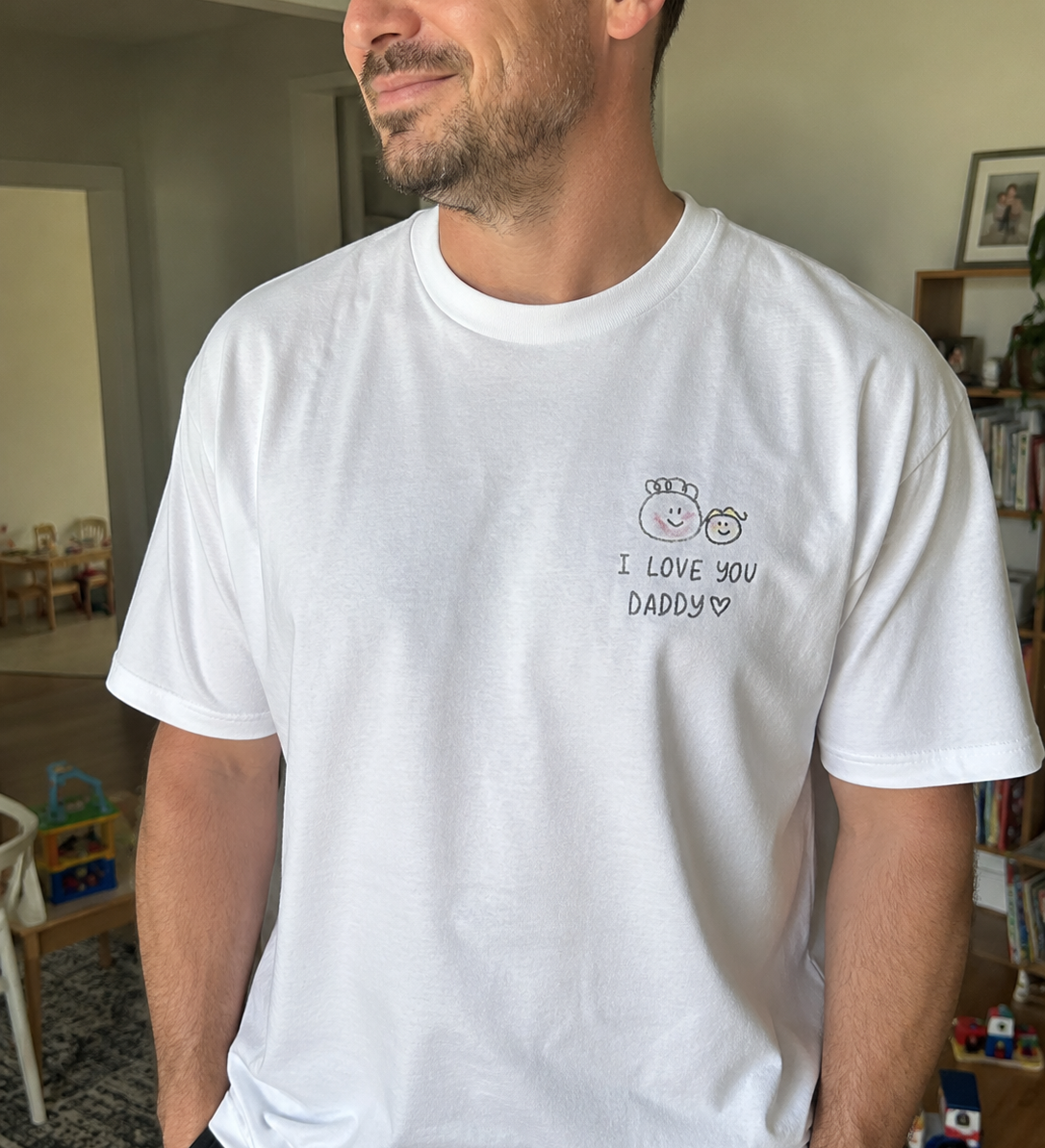 Personalised Kids Drawing T-Shirt for Dad
