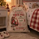 Personalised Santa special delivery Christmas sack, waiting under the tree on Christmas Eve - The Custom Co