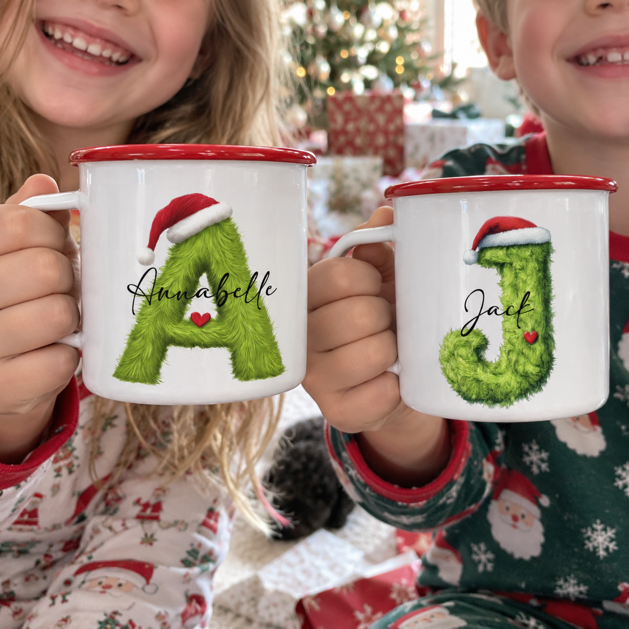 Mean Green Monogram Enamel Mug