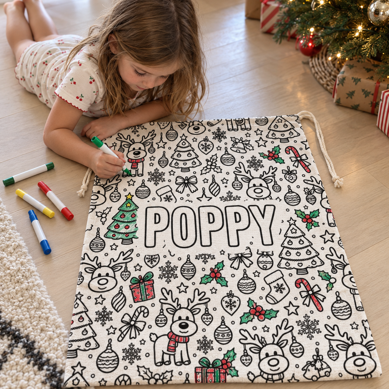 Christmas Colouring Santa Sack