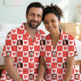 Custom Face Photo Pyjamas – Personalised Valentine’s Gift (Hearts)