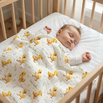 Personalised muslin swaddle wrap with baby name, soft breathable fabric, 120x120cm size, perfect for newborns and gifts