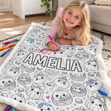 Dumpling Squishy Colouring Blanket
