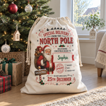 Personalised Santa special delivery Christmas sack, Christmas Eve box and stocking alternative