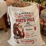 Personalised Santa special delivery Christmas sack, a keepsake you'll reuse every Christmas