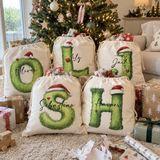 Mean Green Monogram Santa Sack