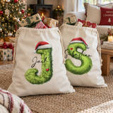 Mean Green Monogram Santa Sack