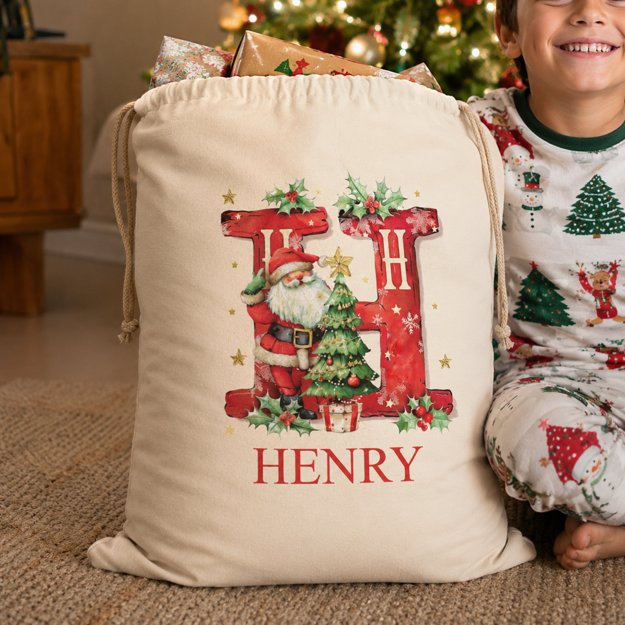 Santa Monogram Santa Sack
