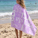 Name Collage Personalized Beach Towel