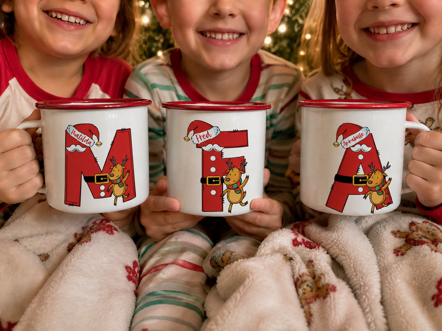 Santa Suit Initial Enamel Mug