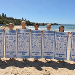 Family Beach Crew beach towel with each name added, summer gift