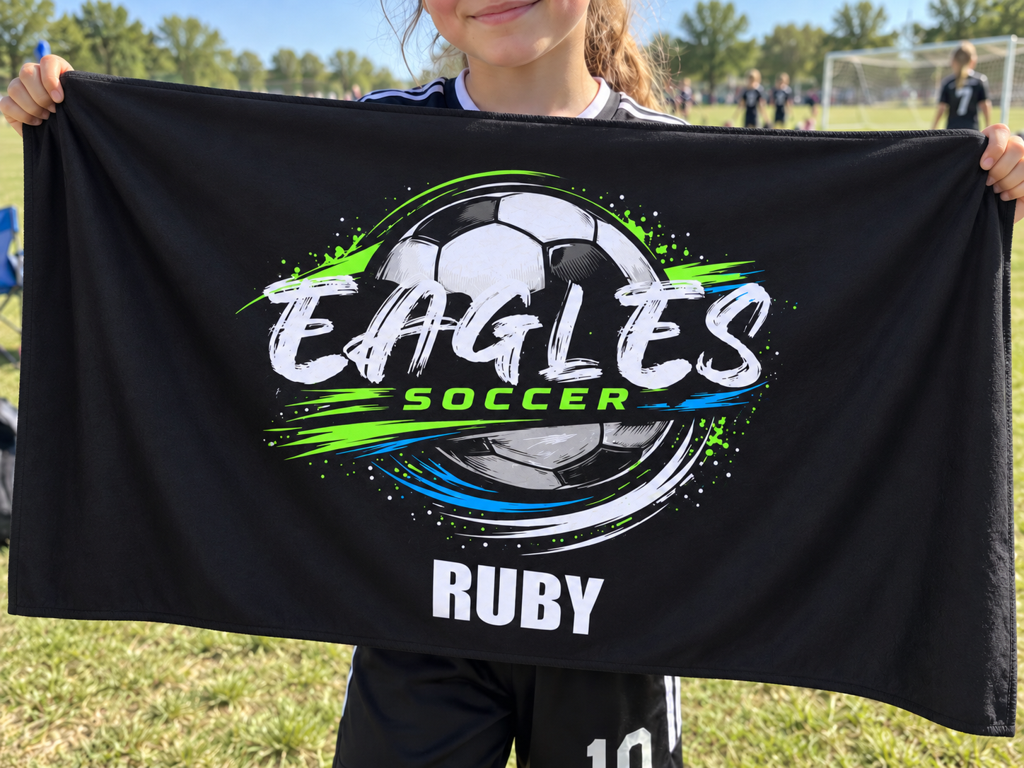 Soccer Splash Personalized Towel