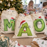 Mean Green Monogram Santa Sack