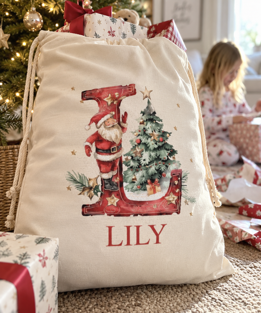 Santa Monogram Santa Sack