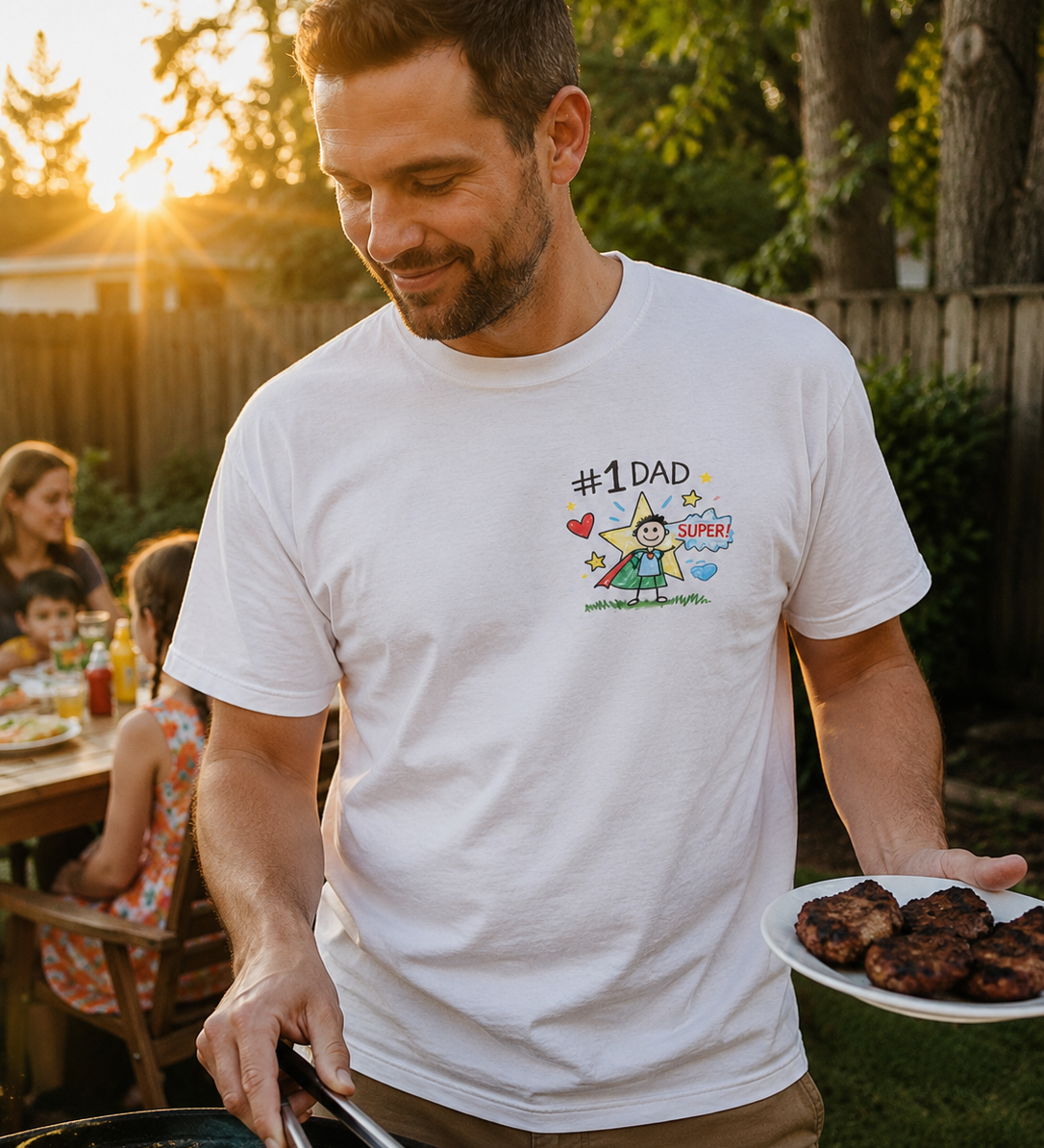 Personalised Kids Drawing T-Shirt for Dad