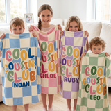 Cousin Crew Check Personalized Blanket