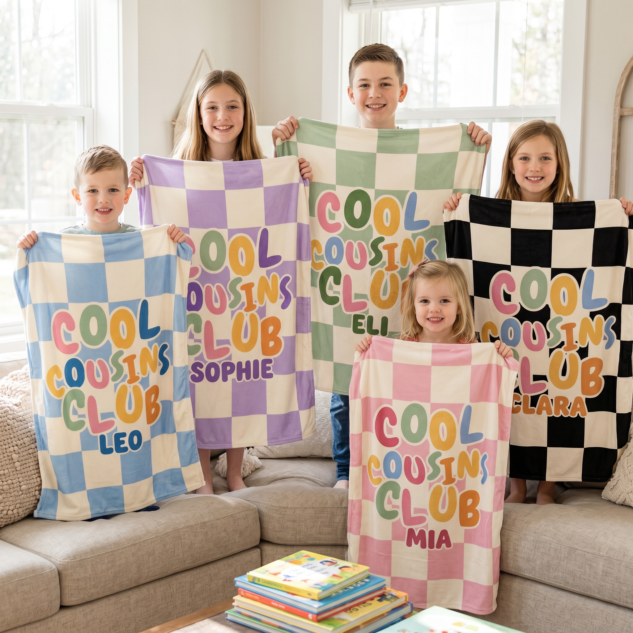 Cousin Crew Check Personalized Blanket