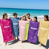 Personalized Cousin Crew Beach Doodle Towel