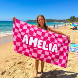 Wavy Check Beach Towel