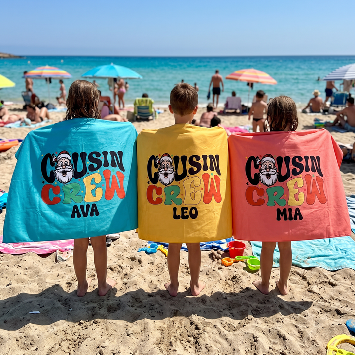 Groovy Cousin Crew Personalized Beach Towel