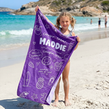 Personalized Cousin Crew Beach Doodle Towel