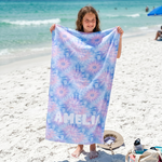 Sunburst Tie Dye personalised beach towel for beach and pool days - The Custom Co