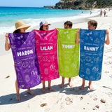 Personalized Cousin Crew Beach Doodle Towel