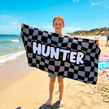 Wavy Check Beach Towel