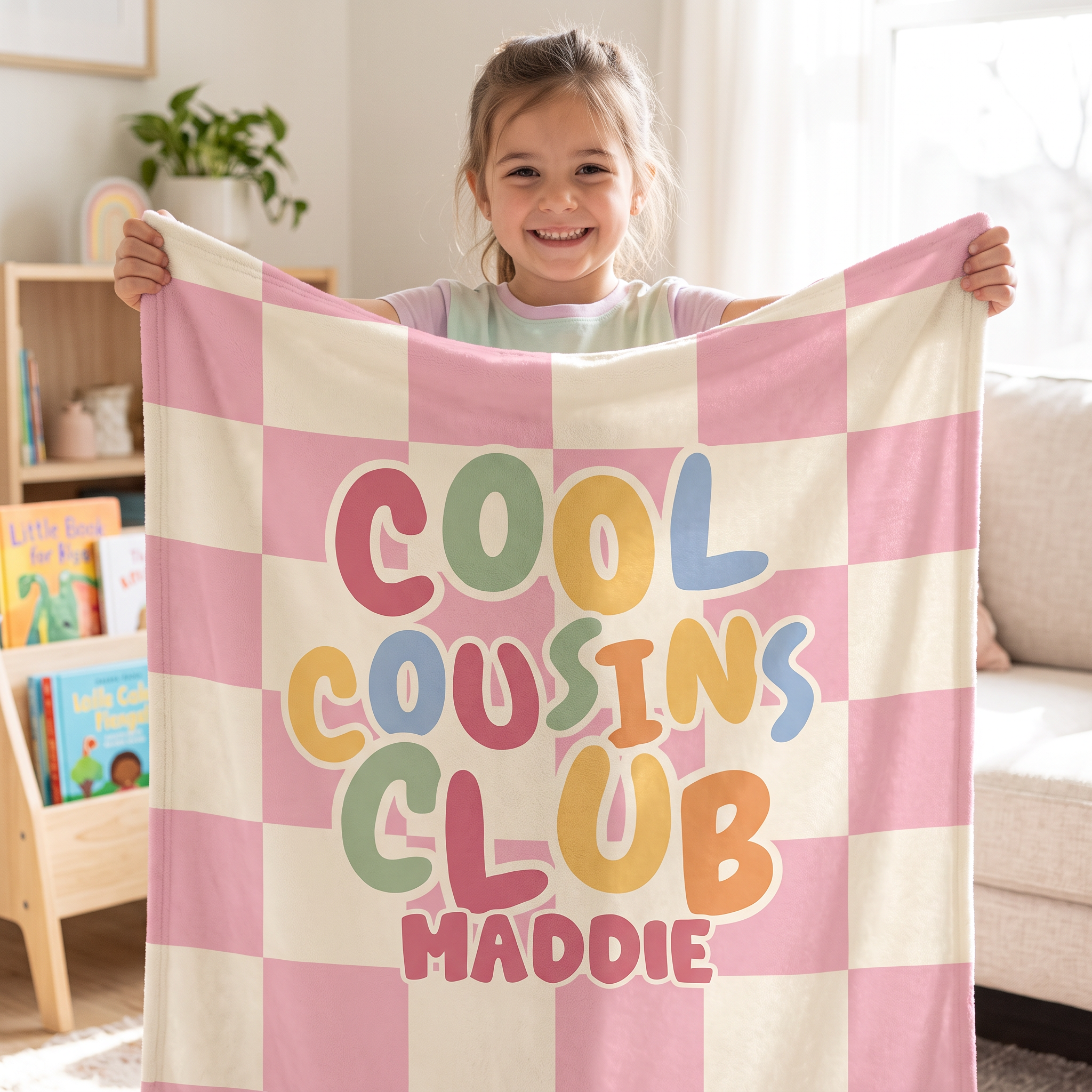 Cousin Crew Check Personalized Blanket