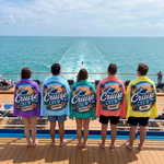Cruise Crew Sunset personalized beach towel with custom names - The Custom Co