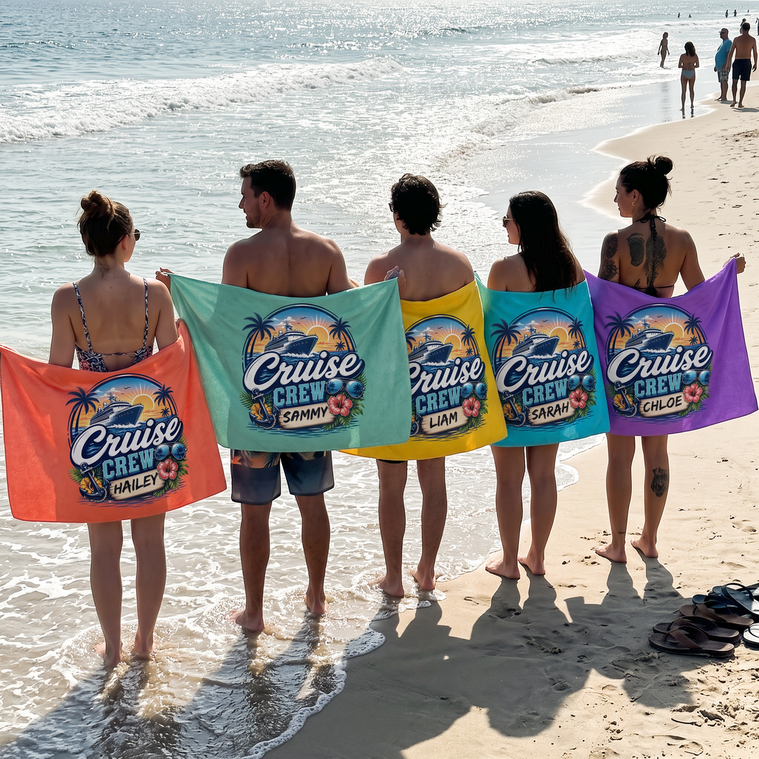 Cruise Crew Sunset | Personalized Quick Dry Sand-Free Towel
