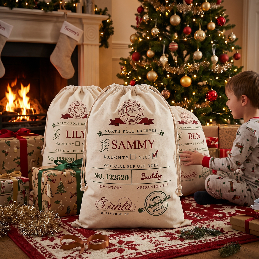 Personalised Naughty or Nice Santa Sack