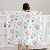 Floral personalised kids blanket