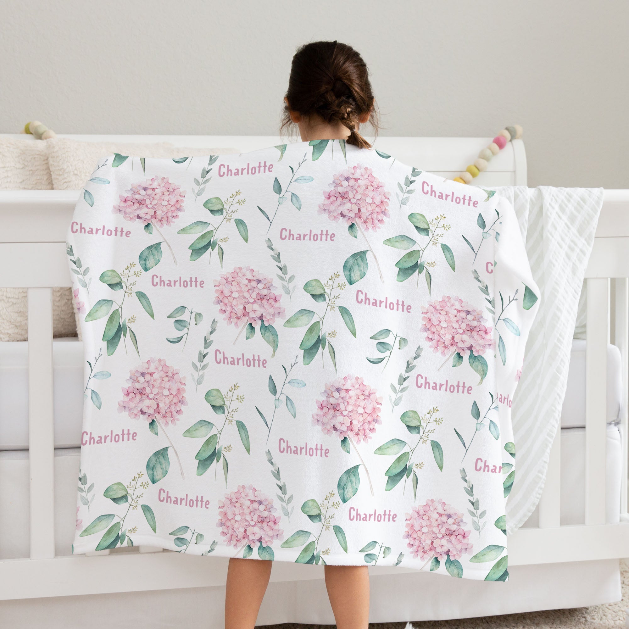Floral personalised kids blanket