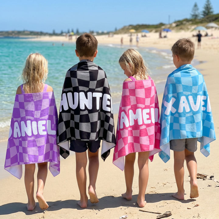 Wavy Check Beach Towel